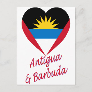 Antigua & Barbuda Flag Heart Postcard