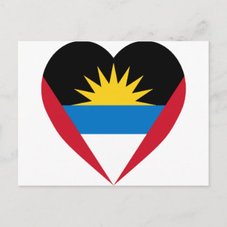 Antigua & Barbuda Flag Heart Postcard