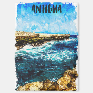 Antigua Caribbean Island Tropical Watercolor Magnet