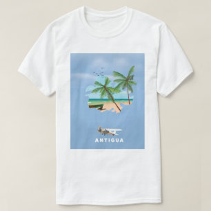 Antigua Illustrated map travel poster T-Shirt