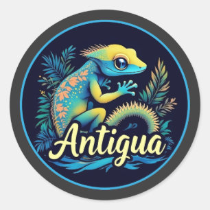 Antigua Island Caribbean Gecko Classic Round Sticker