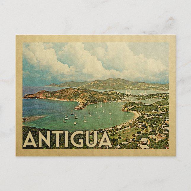 Antigua Vintage Travel Postcard (Front)