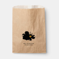 Antigua Wedding Favour Treat Sacks, Map Gift Bags