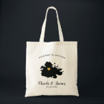 Antigua Wedding Welcome Bag, Black & Gold Tote Bag<br><div class="desc">Wedding weekend welcome gift bag for out of town guests to your wedding,  featuring image of Antigua,  with gold heart.  Fill the tote with your favourite goodies.</div>