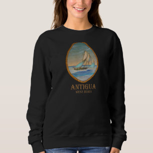 Antigua West Indies Vintage Retro Sailboat Vacatio Sweatshirt