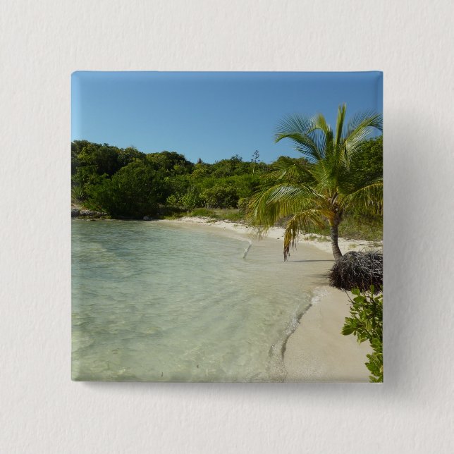 Antiguan Beach Beautiful Tropical Landscape 15 Cm Square Badge (Front)