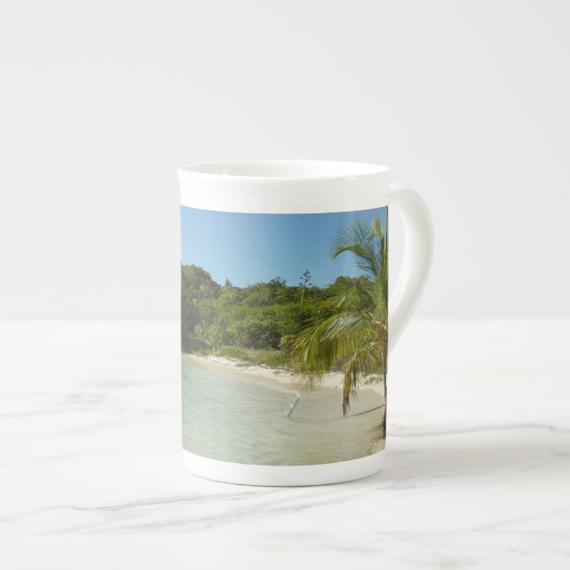 Antiguan Beach Beautiful Tropical Landscape Bone China Mug (Front Right)
