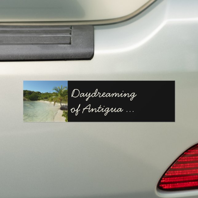 Antiguan Beach Beautiful Tropical Landscape Bumper Sticker (On Car)