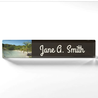 Antiguan Beach Beautiful Tropical Landscape Nameplate