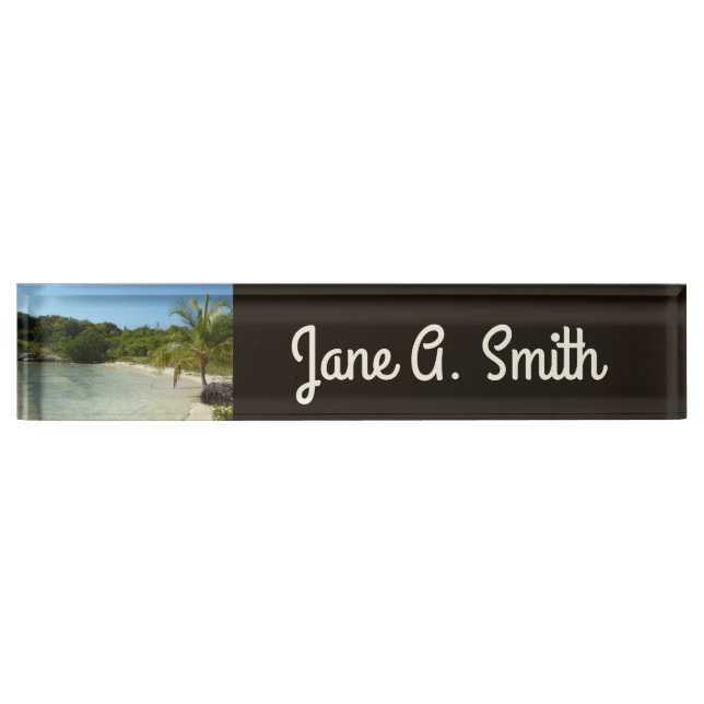 Antiguan Beach Beautiful Tropical Landscape Nameplate (Front)