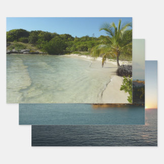 Antiguan Beach Beautiful Tropical Landscape Wrapping Paper Sheet