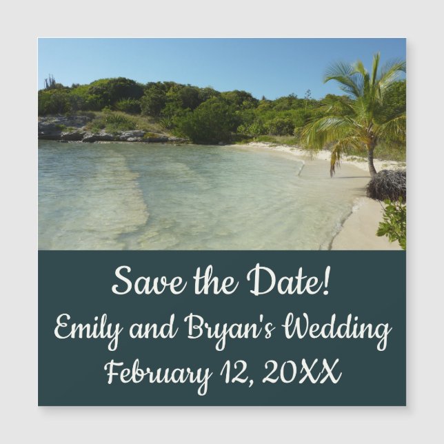 Antiguan Beach Beautiful Tropical Save the Date (Front)