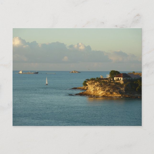 Antiguan Coast Beautiful Island Seascape Postcard (Front)