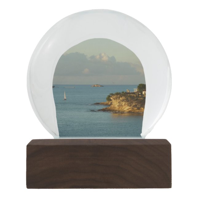 Antiguan Coast Beautiful Island Seascape Snow Globe (Front)