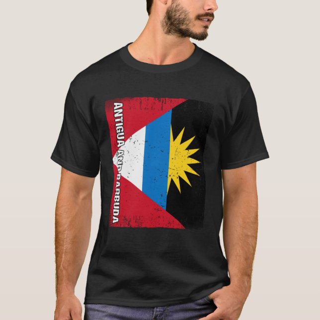 Antiguan Flag Antigua and Barbuda T-Shirt (Front)