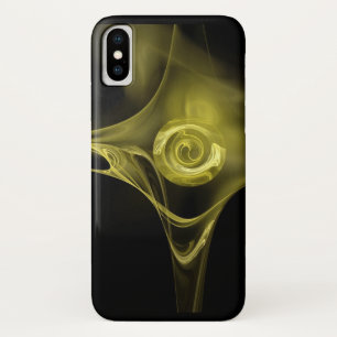 ANTIGUE YELLOW FRACTAL ROSE iPhone X CASE