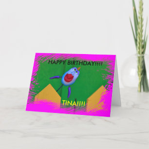 Antimated Fish Close up BIRTHDAY CARD