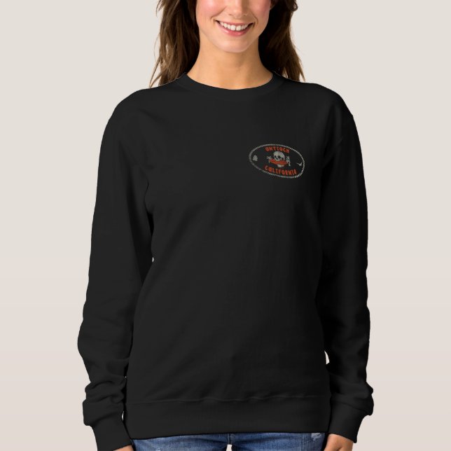 Antioch California CA Retro Surfer Front & Back Sweatshirt (Front)