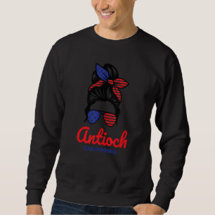 Antioch California Retro Messy Bun Sweatshirt
