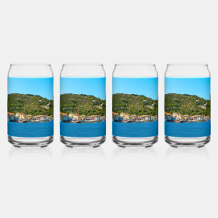 Antipaxos harbour banner can glass