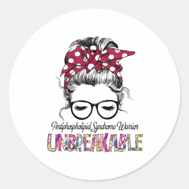 Antiphospholipid Syndrome Awareness Ribbon Support Classic Round Sticker (Front)