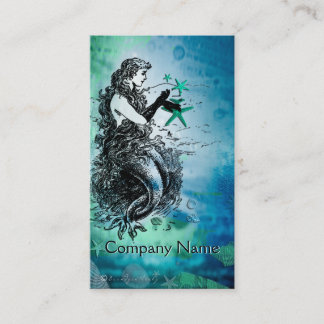 Antiquarian Mermaid Whimsical Business Cards