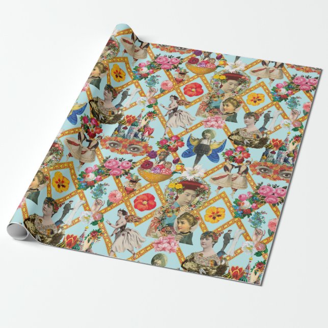 Antiquarian Tile Wrapping Paper (Unrolled)