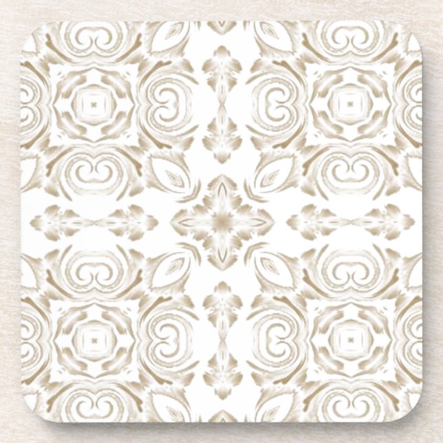 Antiqubeige  floral coaster (Front)