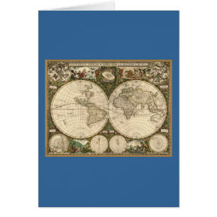 Antique 1660 World Map by Frederick de Wit