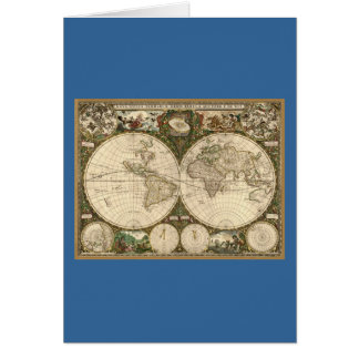 Antique 1660 World Map by Frederick de Wit