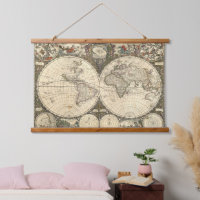 Antique 1660 World Map by Frederick de Wit
