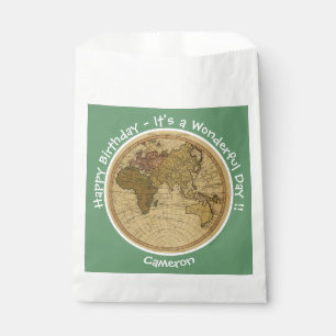 Antique 1786 Eastern Hemisphere Map Theme Party Favour Bags