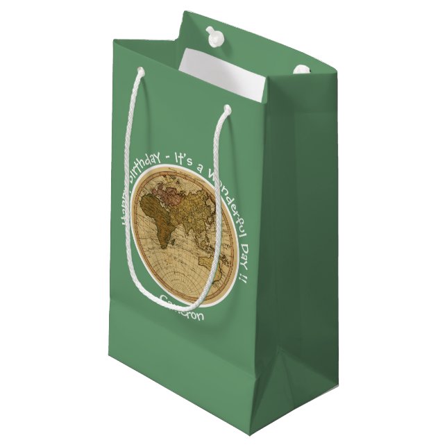 Antique 1786 Eastern Hemisphere Map Theme Party Small Gift Bag (Front Angled)