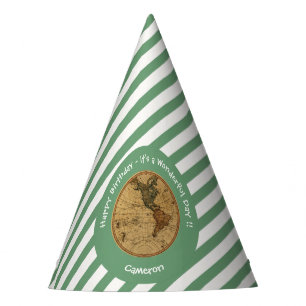Antique 1786 Western Hemisphere Map Theme Party Hat