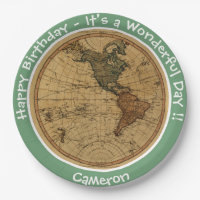 Antique 1786 Western Hemisphere Map Theme Party