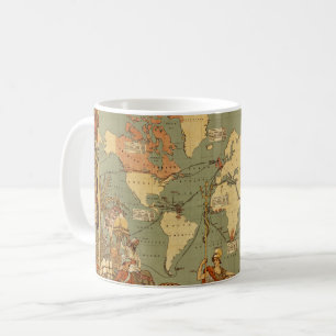 Antique 1886 World Map British Empire Poster Coffee Mug