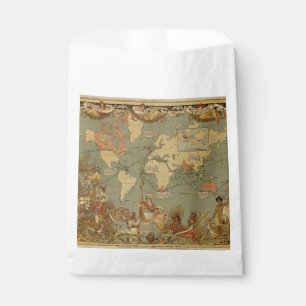 Antique 1886 World Map British Empire Poster Favour Bags
