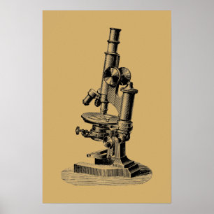 Antique 1892 Microscope "Steampunk" Art Poster