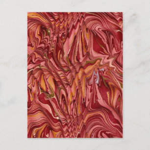 Antique 18th Century Paper Marbling Marbled Postcard