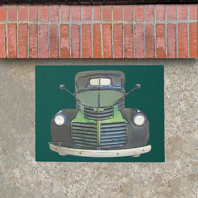 Antique 1947 Truck Sketch Door Mat Rug (Creator Uploaded)