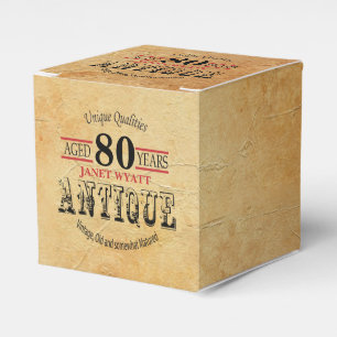 Antique 80th Birthday Design Favour Box