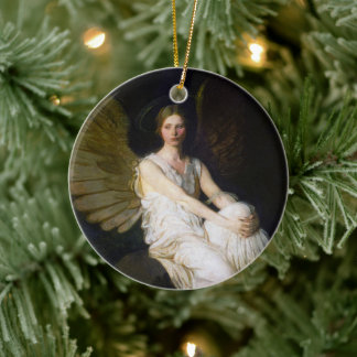 Antique Abbott Handerson Thayer Angel Painting Ceramic Tree Decoration