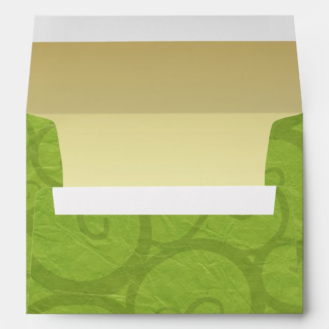 Antique Abstract Green Envelope Return Address (Back (Bottom))