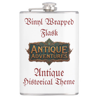 Antique Adventures Typography Art Timeless - Hip Flask