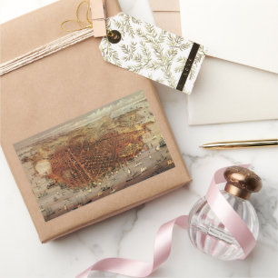 Antique Aerial Map of San Francisco, California Rectangular Sticker