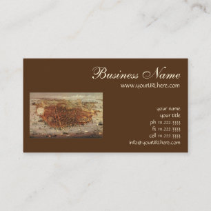 Antique Aerial Map, San Francisco City, California Business Card