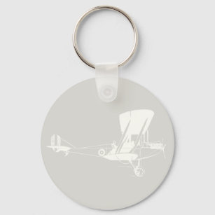 Antique Aeroplane Art CUSTOM COLOR Key Ring