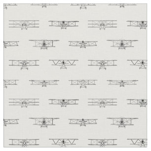 Antique Aeroplane Diagrams Retro Old Aeroplanes Fabric