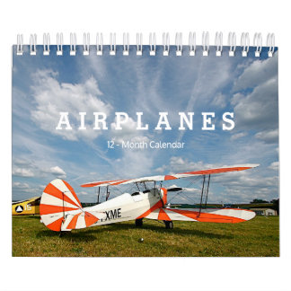 Antique Aeroplanes Biplanes 12-Month Small  Calendar