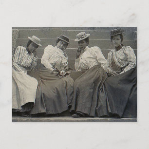 Antique African American Women Photo Postcard